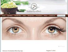 Tablet Screenshot of butterflyeffectdayspa.com